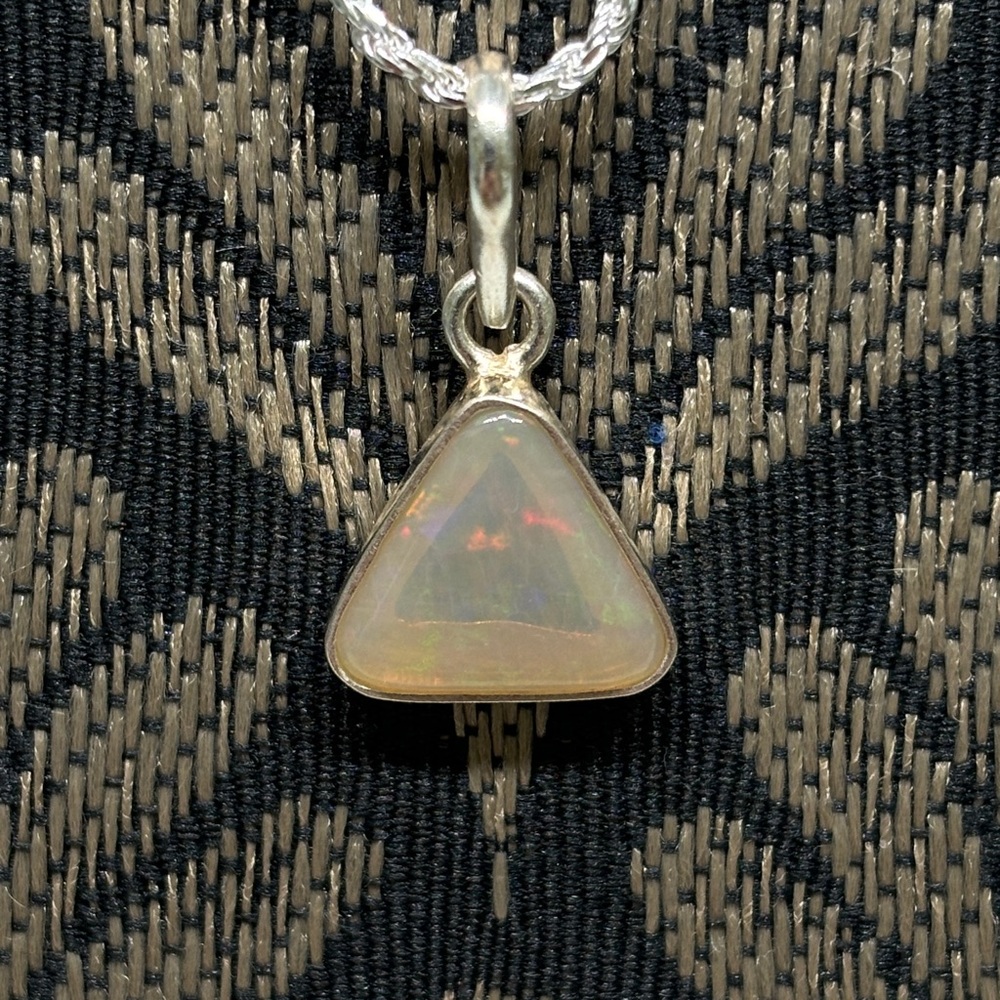 100% Natural Australian Mintabie Color Block Crystal Opal Necklace